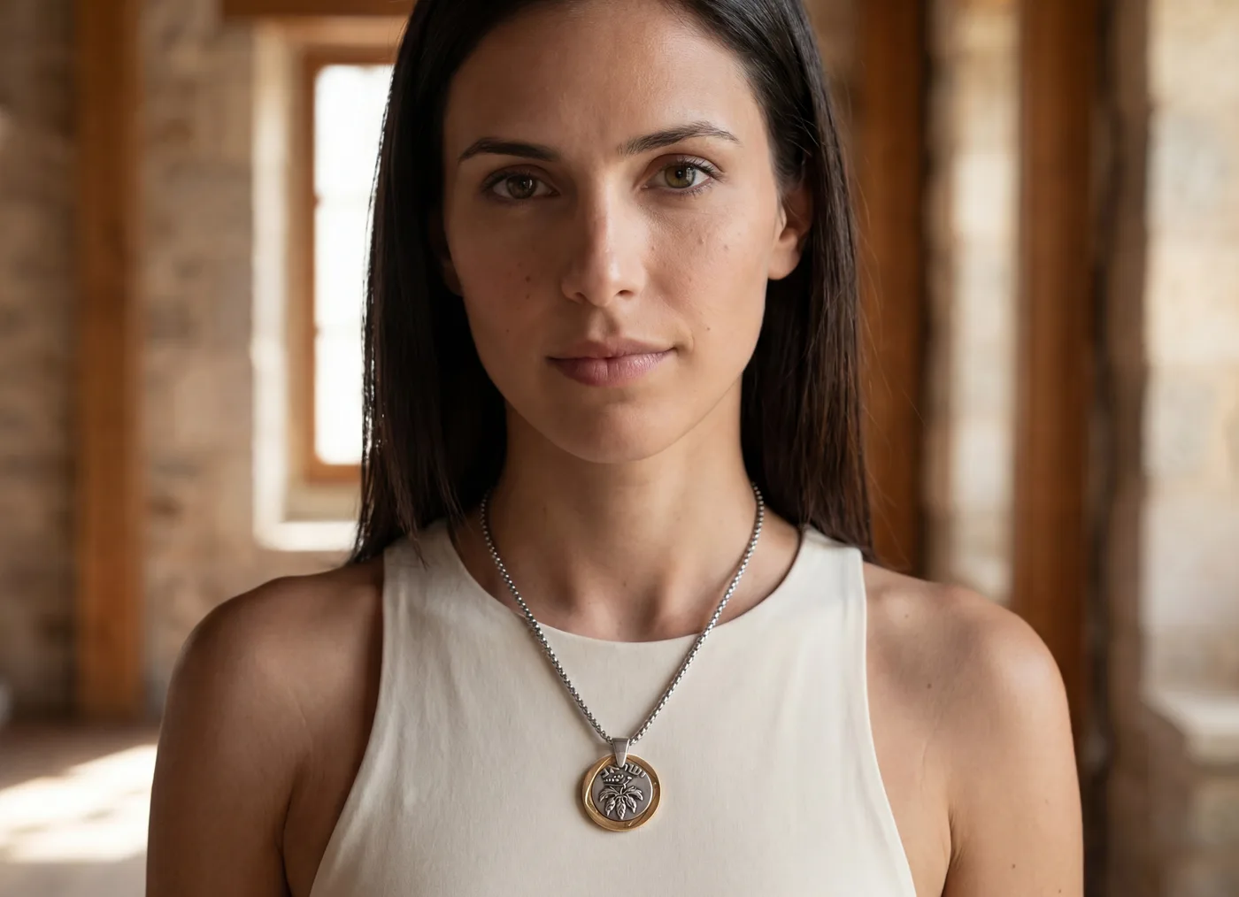 תליון גפן, 50 פרוטה, שנת 1949. מהמטבעות הראשונים של ישראל