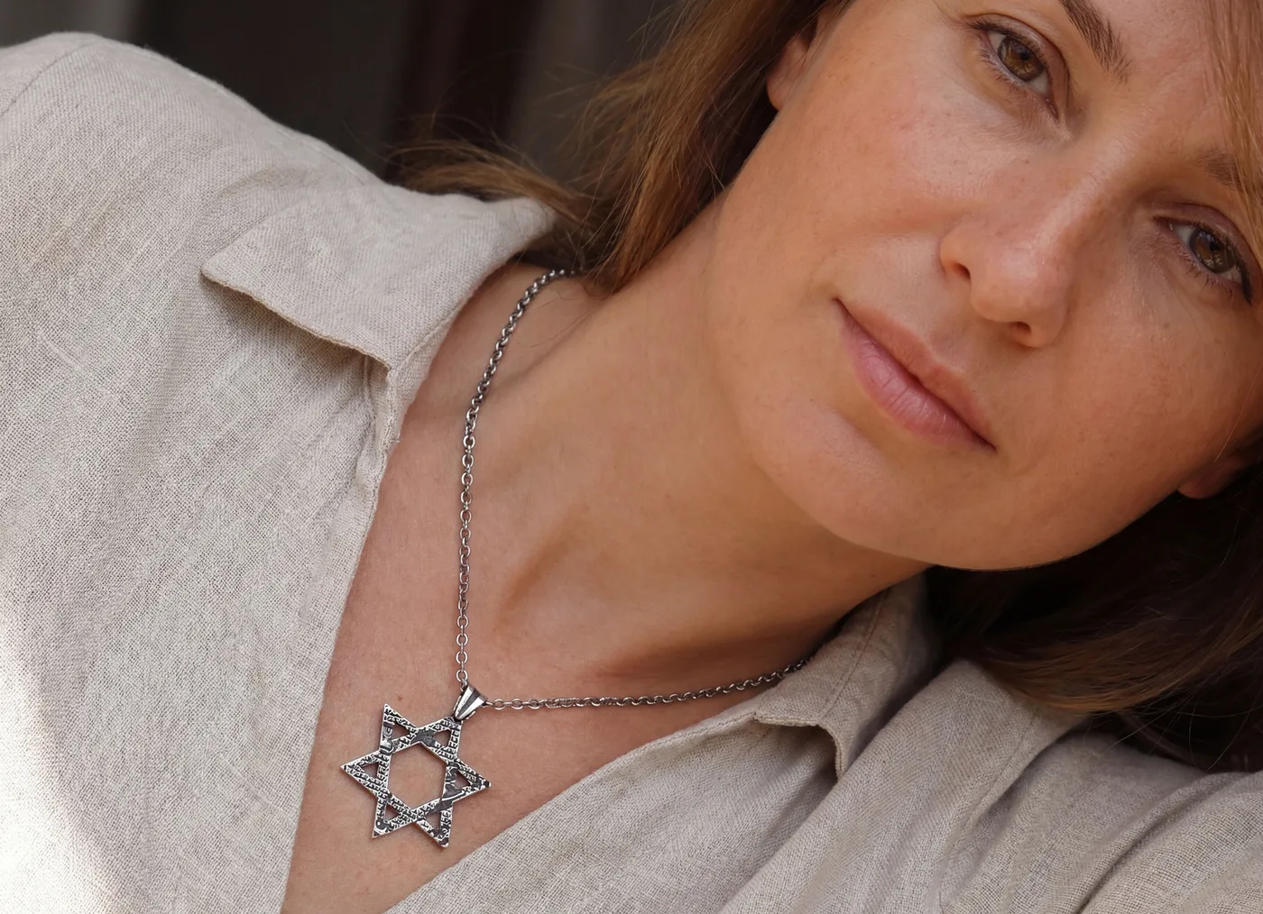 תליון מגן דוד עשוי ממטבע הרצל, 10 שקלים ישנים