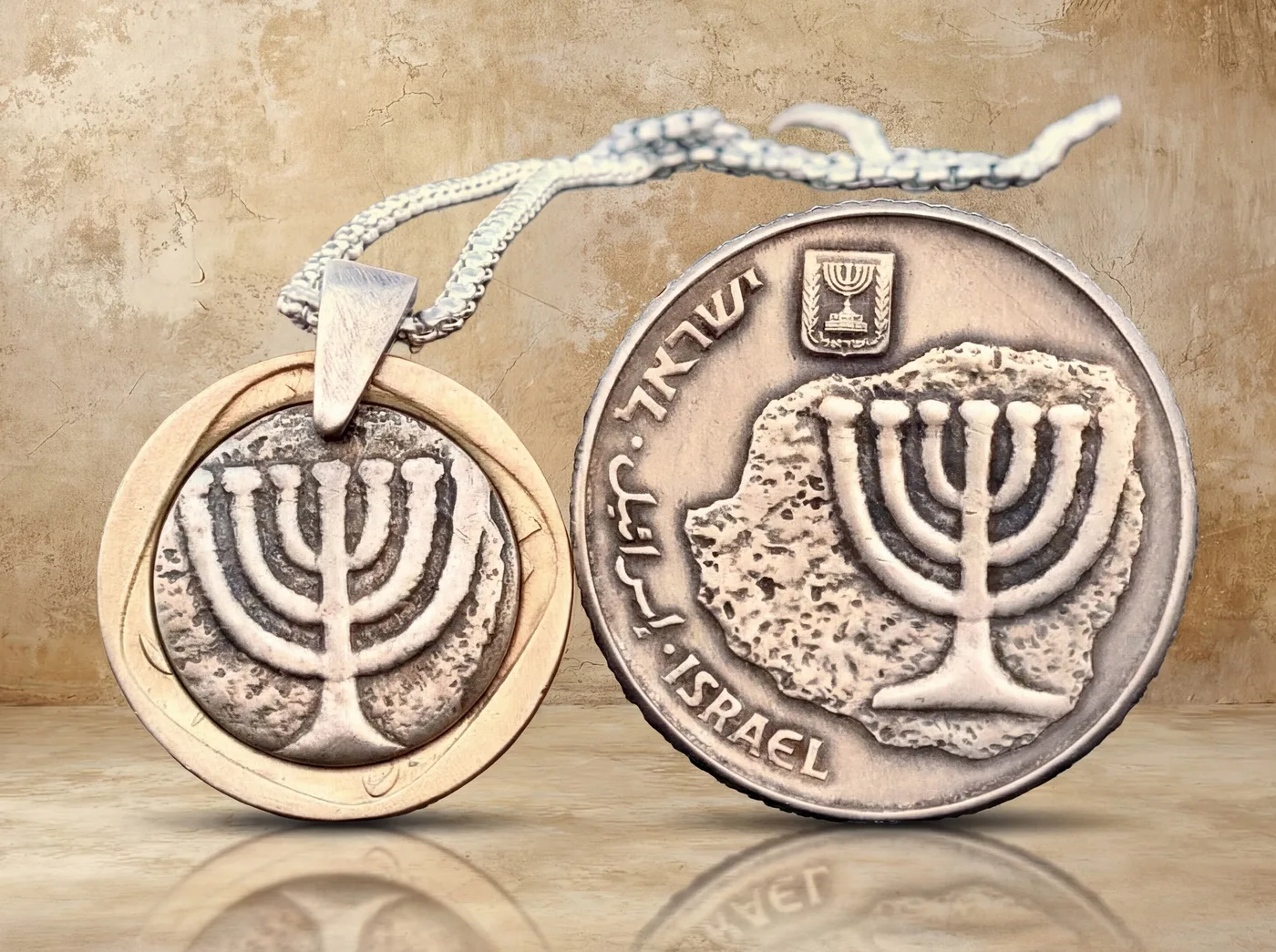 תליון מנורה, 100 שקלים ישנים, שנות ה 80