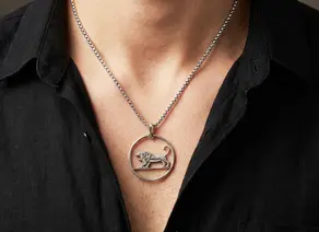 תליון אריה יהודה חתוך ממטבע 5 לירות, שנות ה 70