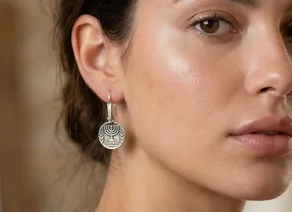 עגילים ממטבע מנורה -   שנות ה 60